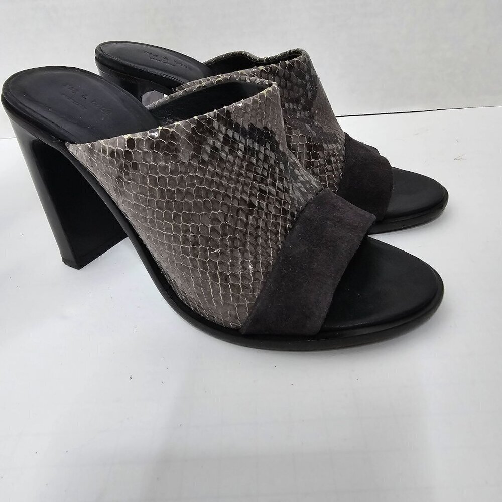 Rag & Bone Tristan Snake Print Python Mule Sandal… - image 3